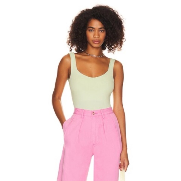 NEW Free People X Intimately FP Clean Lines Bodysuit in Lime Sorbetto XS/S - Picture 2 of 3